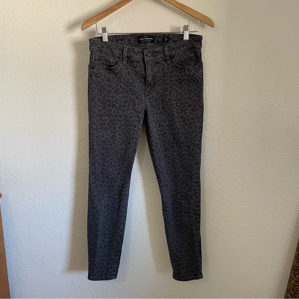 Lucky Brand Women's Skinny Jeans in Charcoal Leopard Print